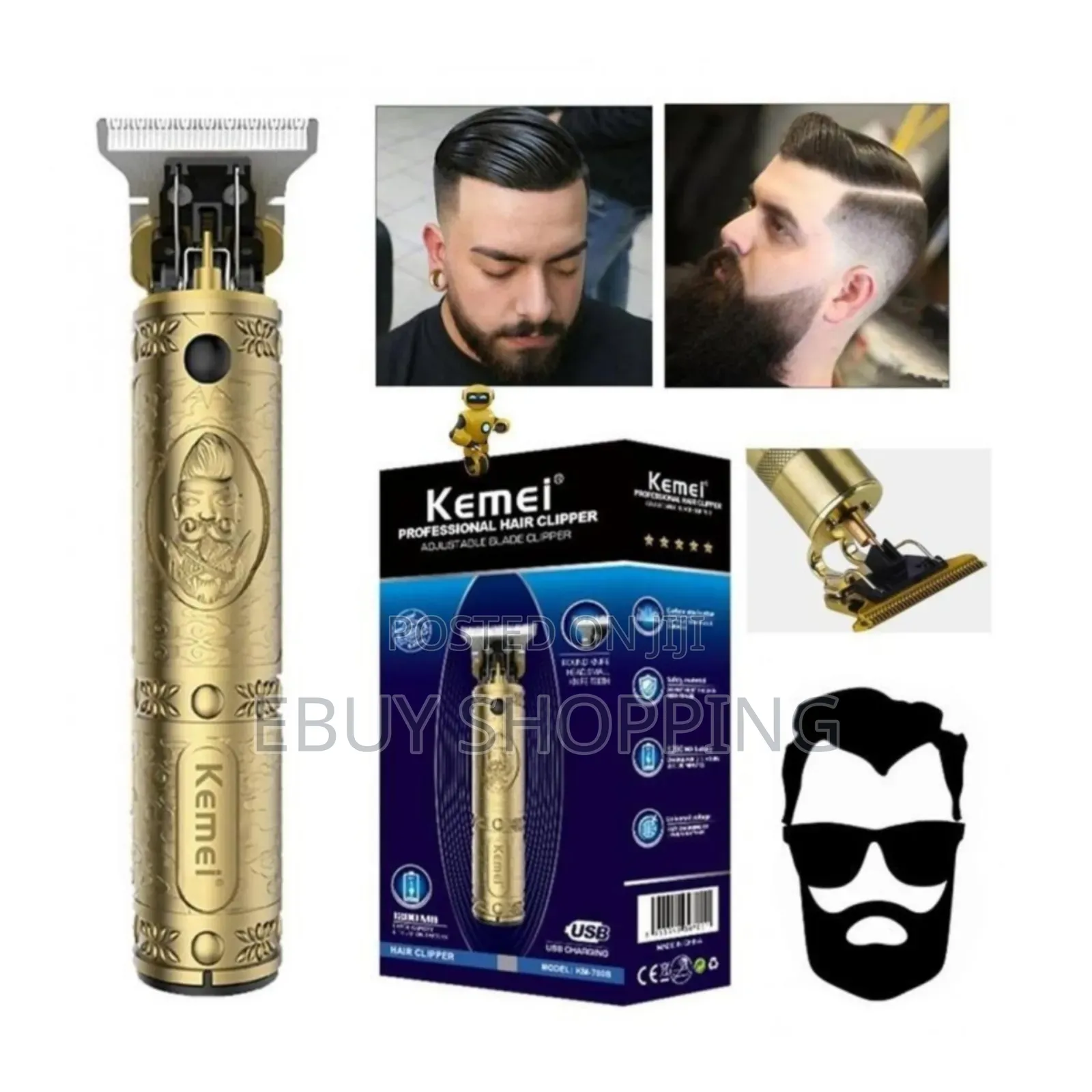 **Strong Battery Hair Clipper – Kemei Reliable Trimmer**