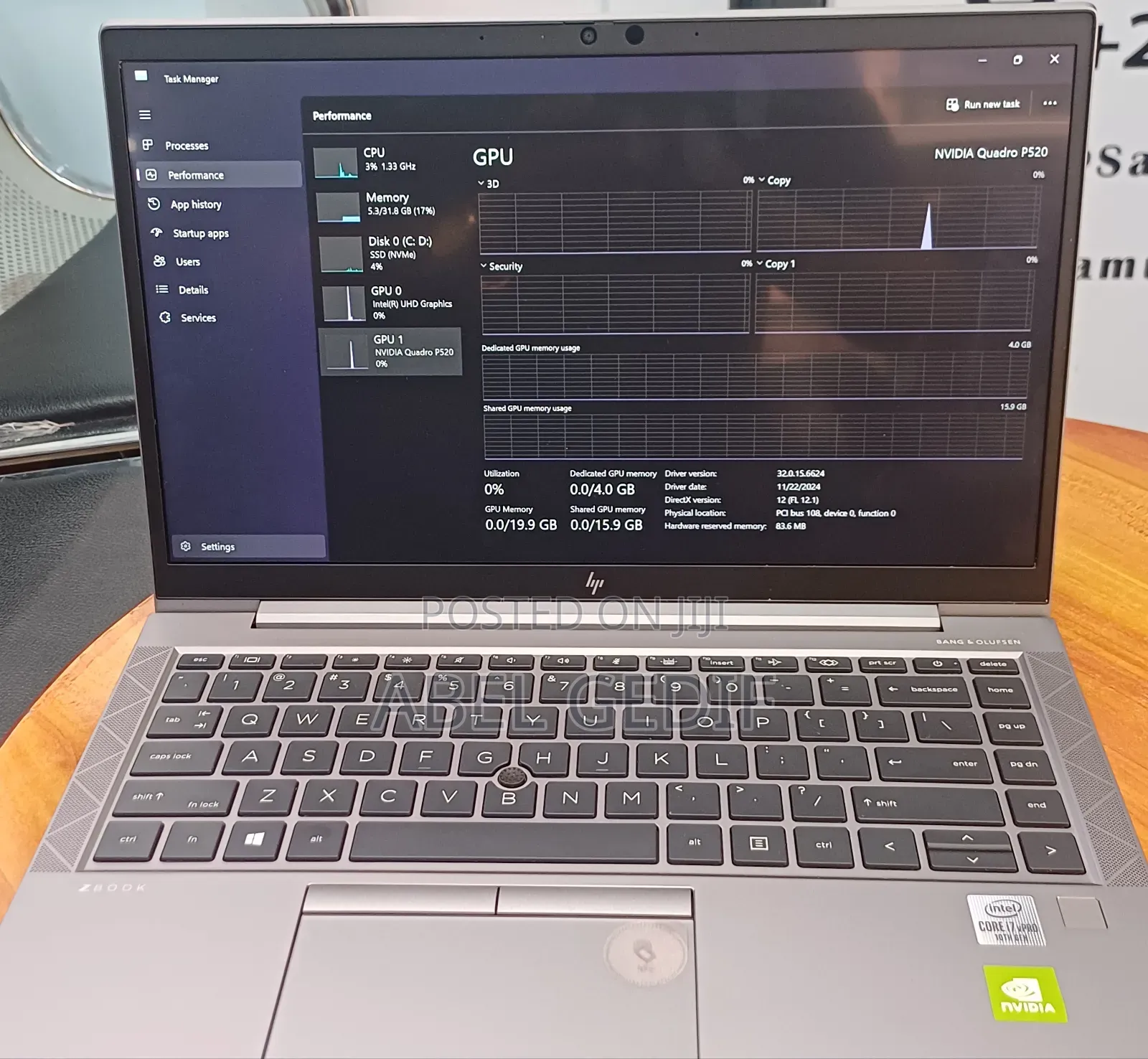 New Laptop HP Zbook Studio G7 32GB Intel Core I7 SSD 1T