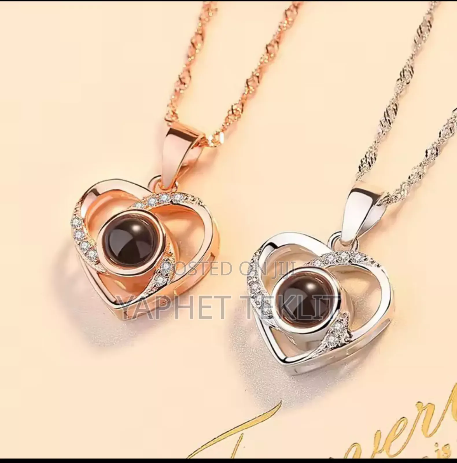 Female Heart Necklace, I Love You 100 Language Projection