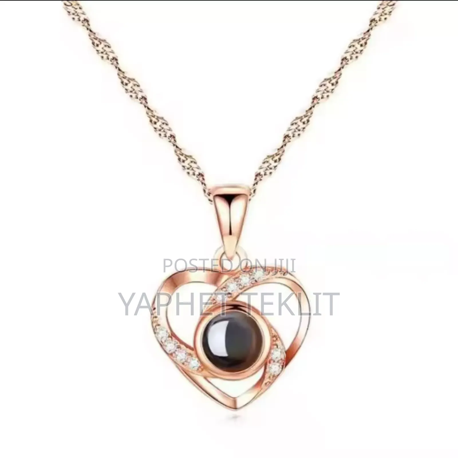 Female Heart Necklace, I Love You 100 Language Projection