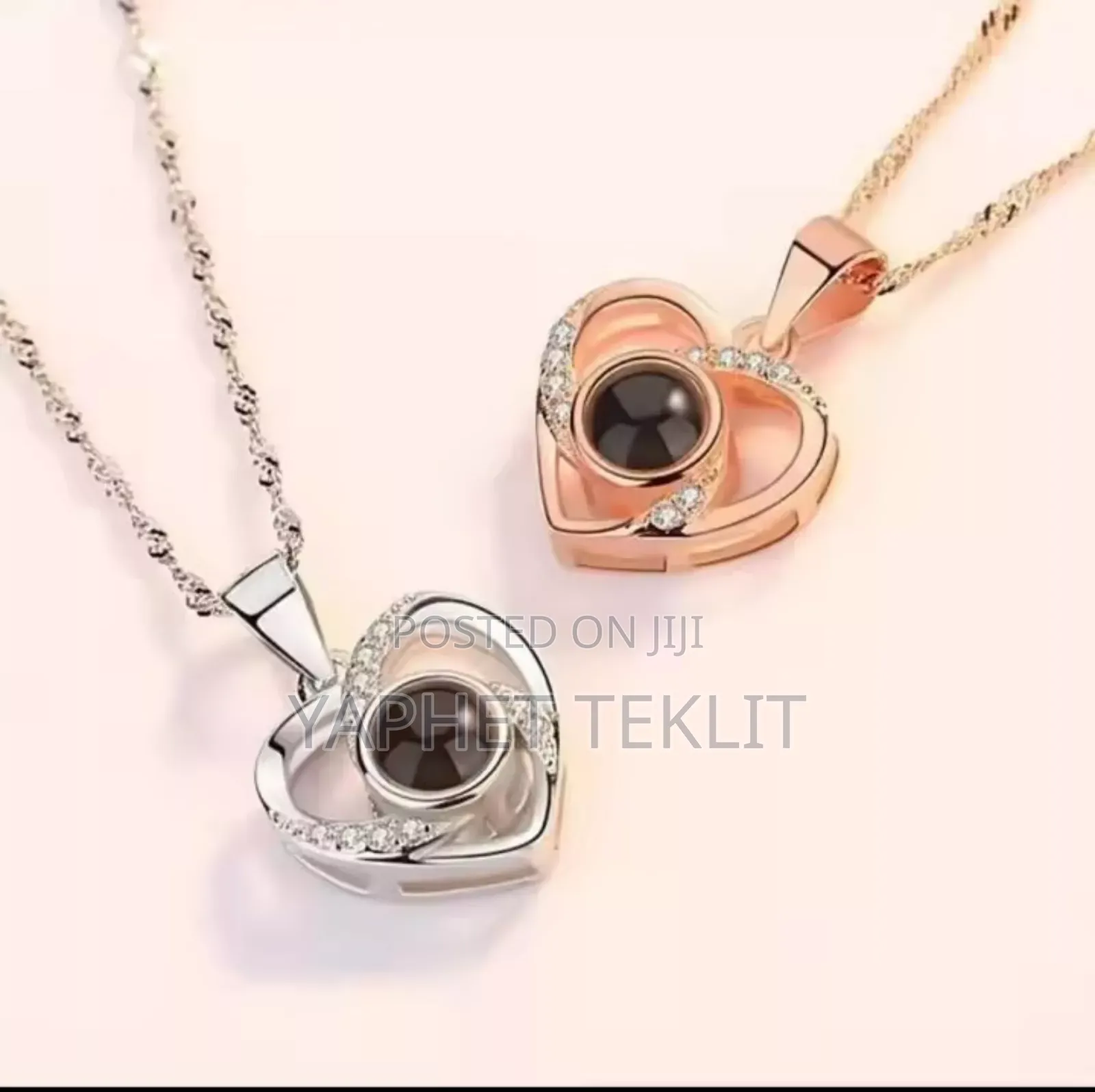 Female Heart Necklace, I Love You 100 Language Projection