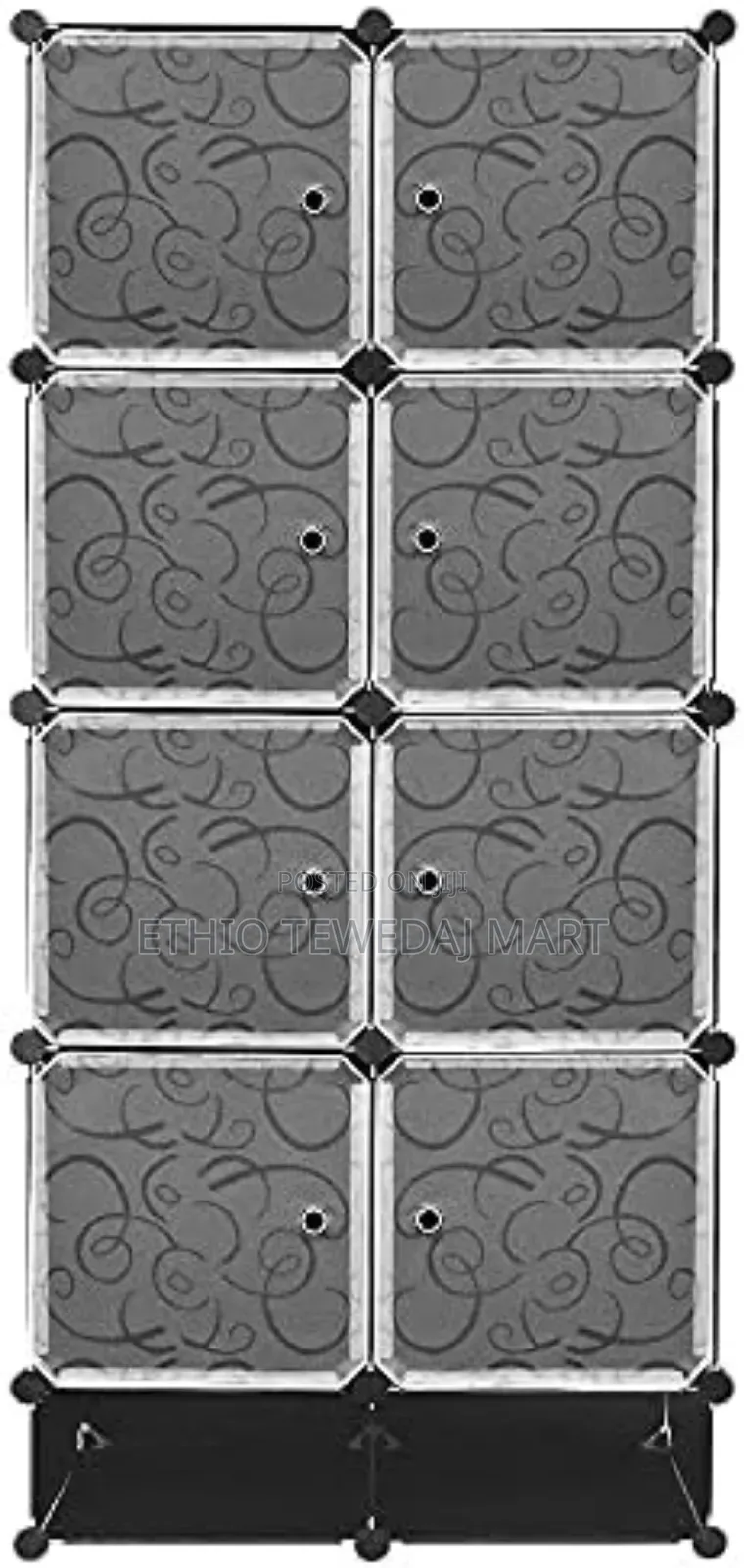 Storage Wardrobe Plastic +Metal
ዘመናዊ የልብስ እና የጫማ ቁምሳጥን