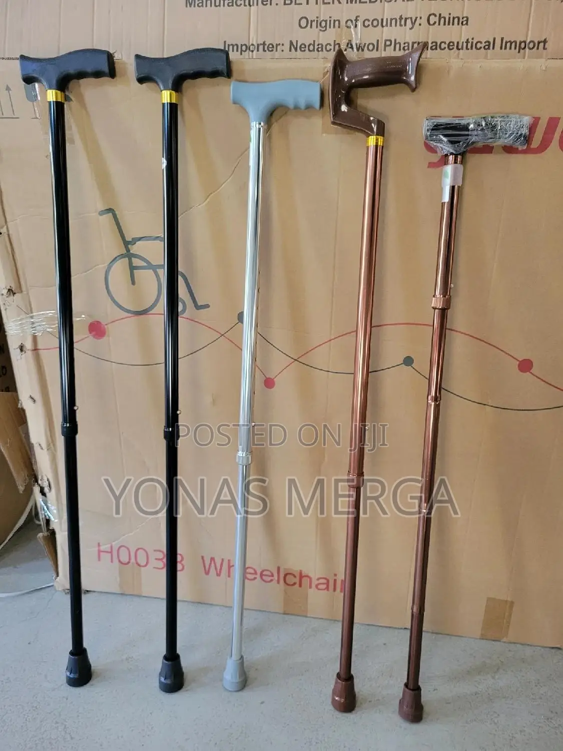 Walking Stick 95cmhigh for Senior Men/W black Walking Stick