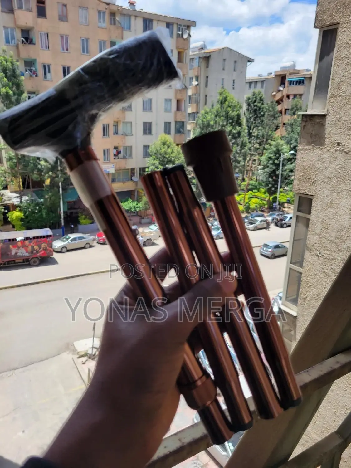 Walking Stick፺更 Section Folding Aluminum Round Tube 7/8