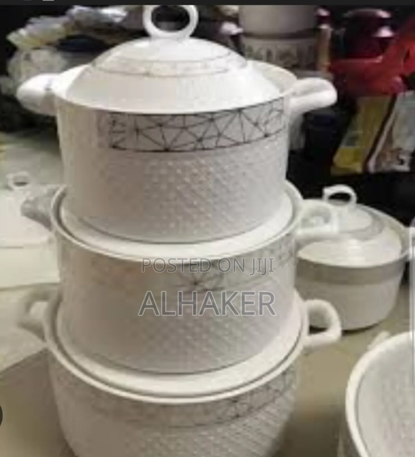 3pcs Set Ceramic Pot With Lid