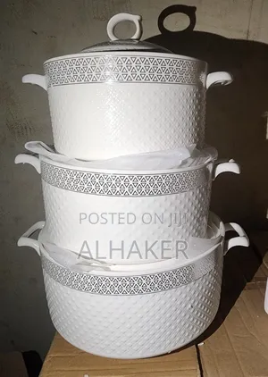 3pcs Set Ceramic Pot With Lid