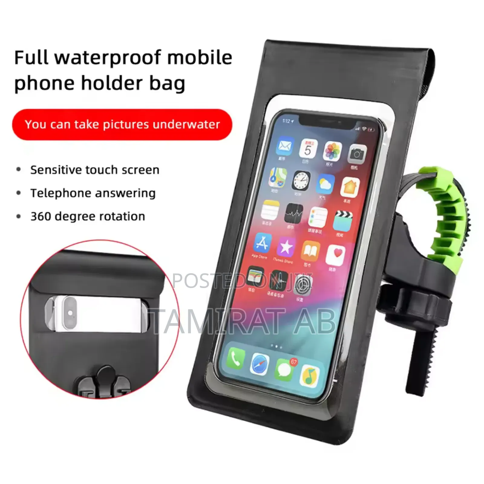 Earldom 360° Rotation Waterproof Bike Handlebar Phone Holder