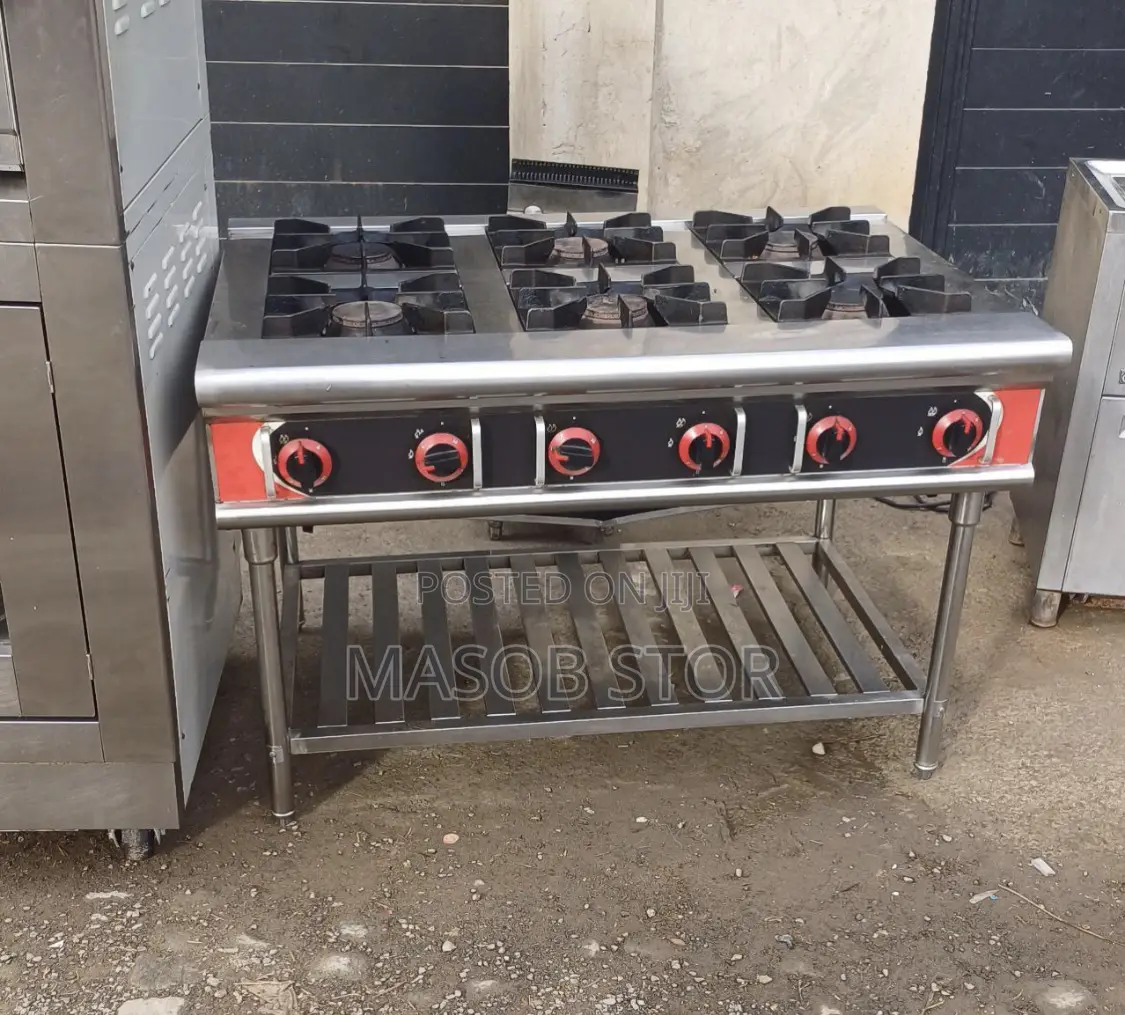 Commercial Standing Gas Burner Stove / ባለ 6 የጋዝ ምድጃ