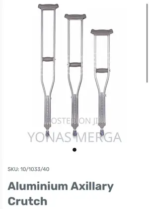 Photo - Walking Adjustable Crutches, Silver