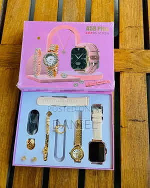 Photo - A58 Smart Watch Combo ስማርትና ኖርማል ሰአት ጆሮ ጌጥ ሀብል ቀለበት ብራስሌት