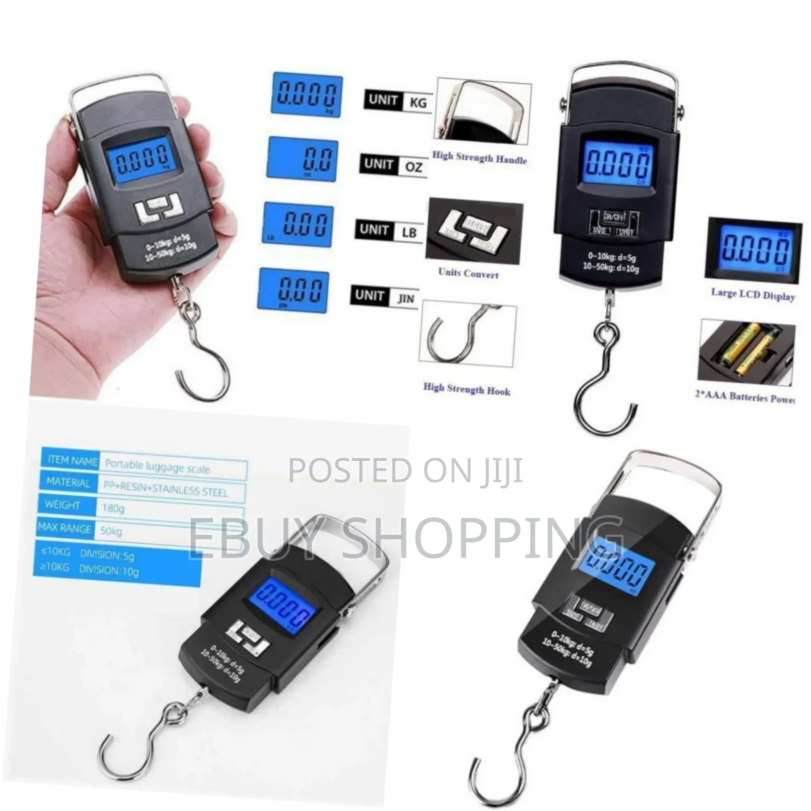 No More Guesswork! 50kg Mini Scale for Luggage, Gym, or Mail