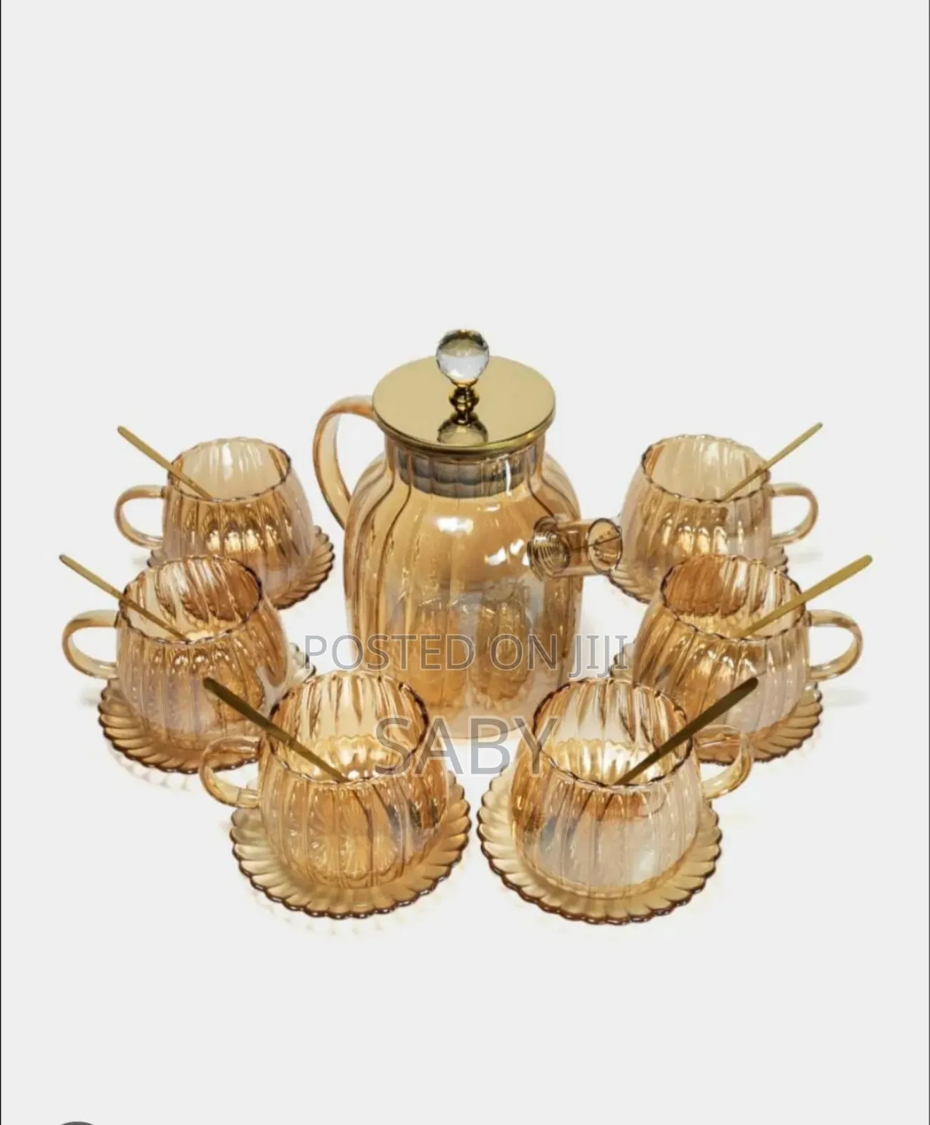 Glass Teapot Set የሻይ ማፍያና ማቅረቢያ ሰት