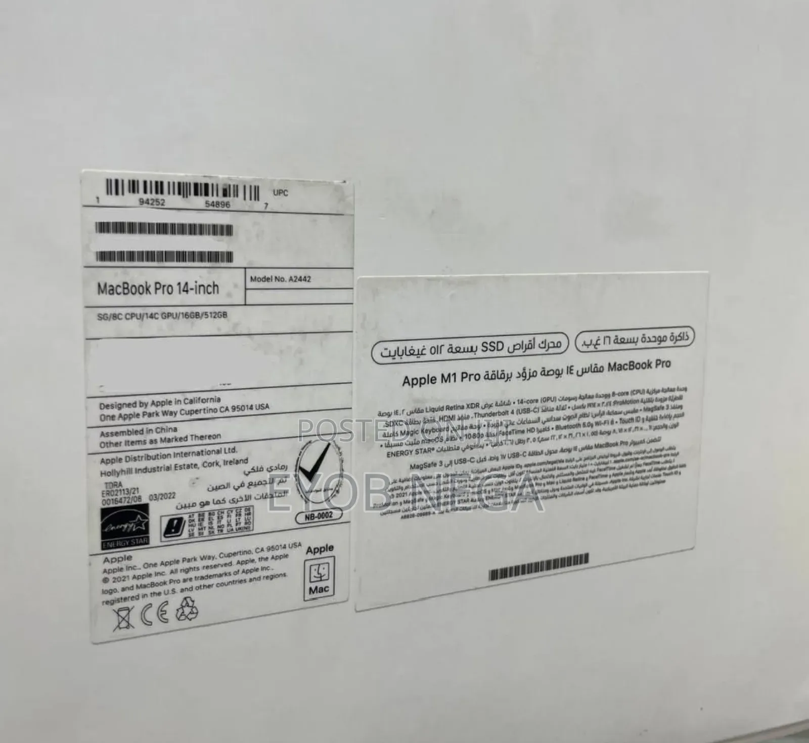 New Laptop Apple MacBook Pro 2023 M2 Pro 14-Inch 16GB Apple M2 SSD 1T