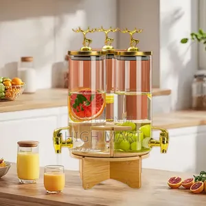 Rotating Glass Dispenser Jar With Rack