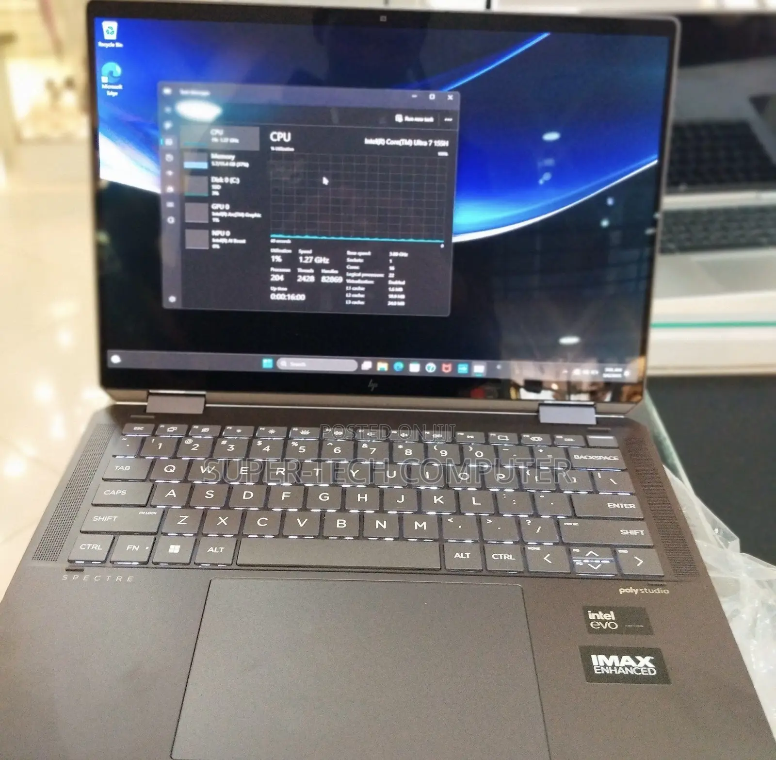 New Laptop HP Spectre X360 16GB Intel Core Ultra 7 SSD 1T