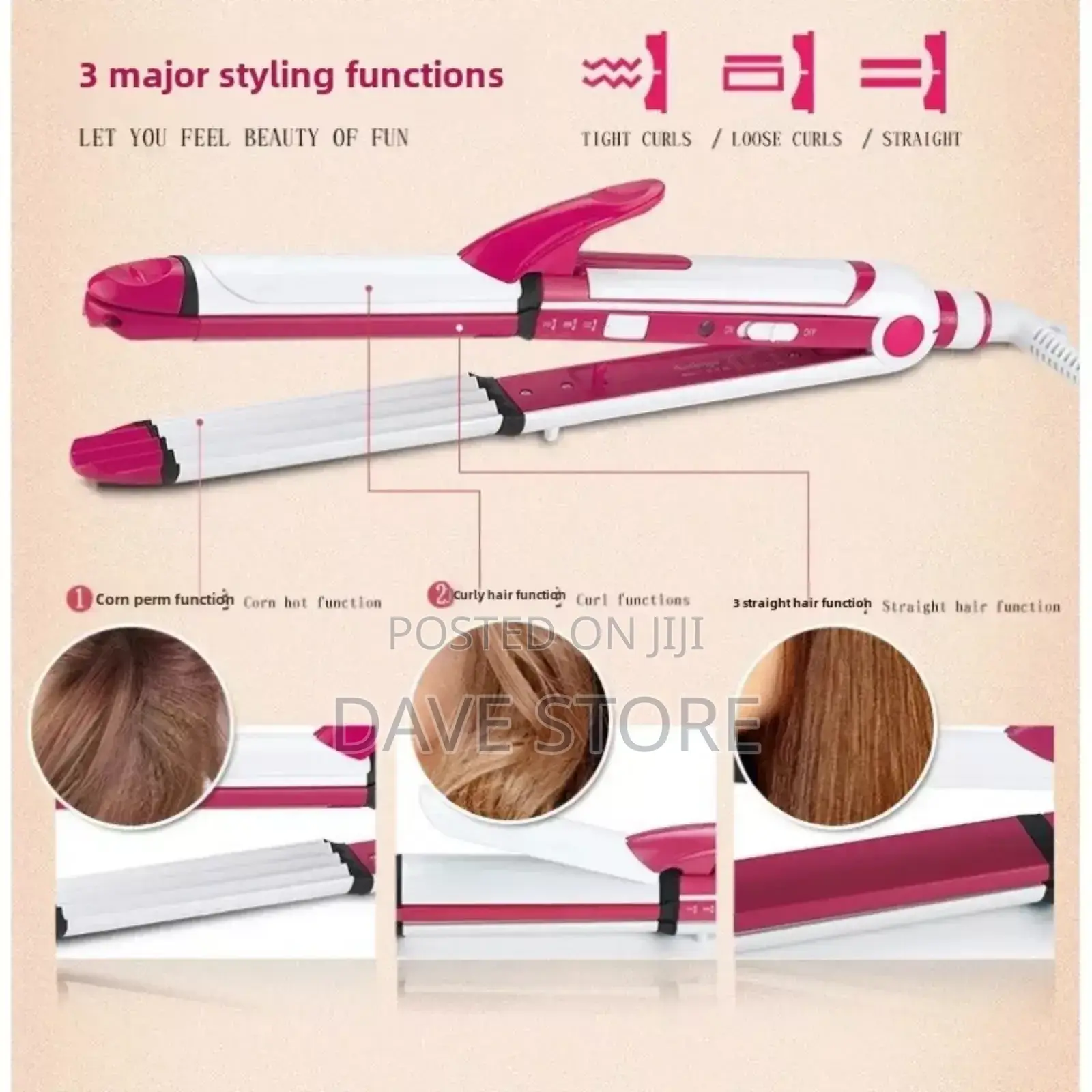 Mino Professional Hair Curler and Straigthner