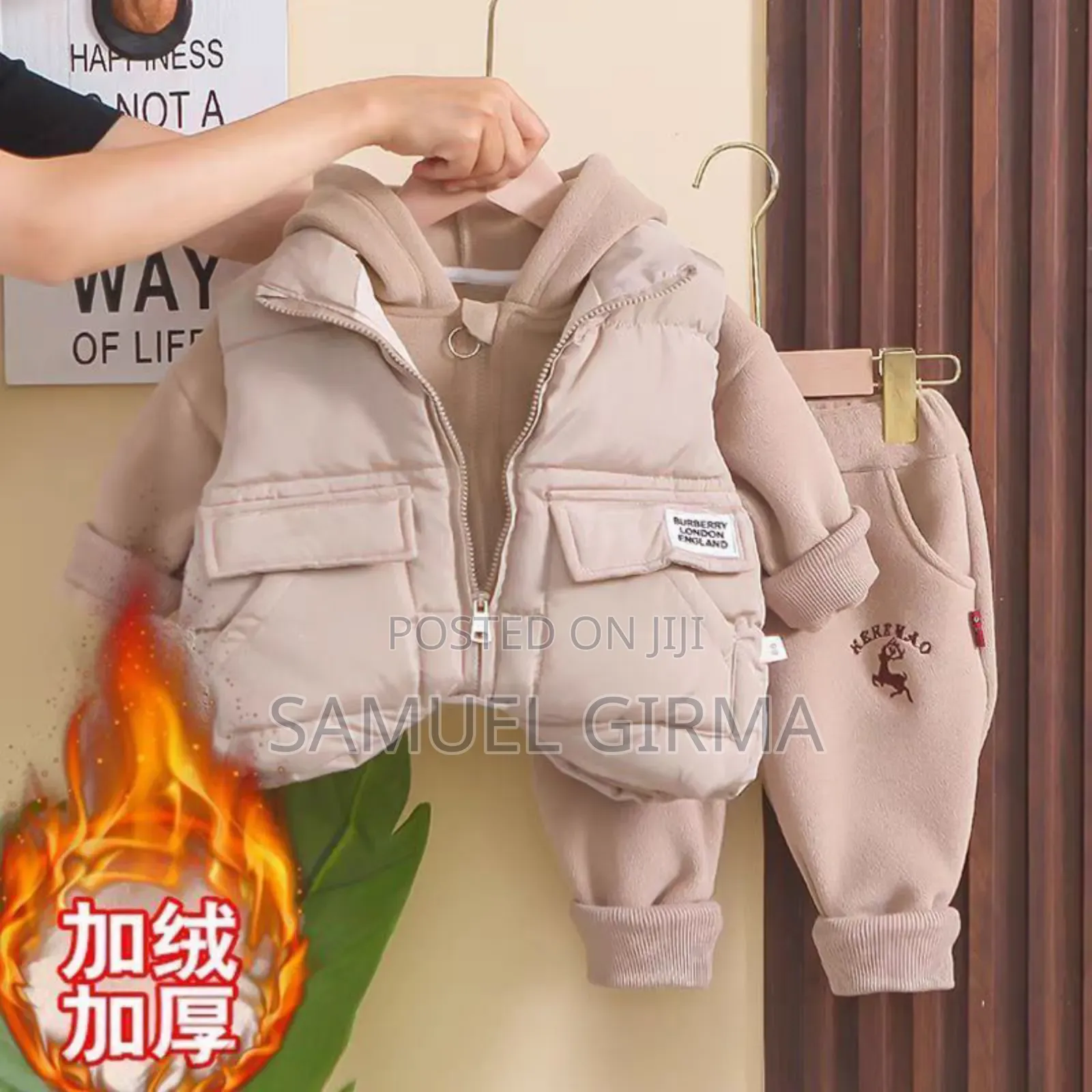 Cardigan Pant and Vest With Warm Hoodie Top 3 Piece Set 1-5