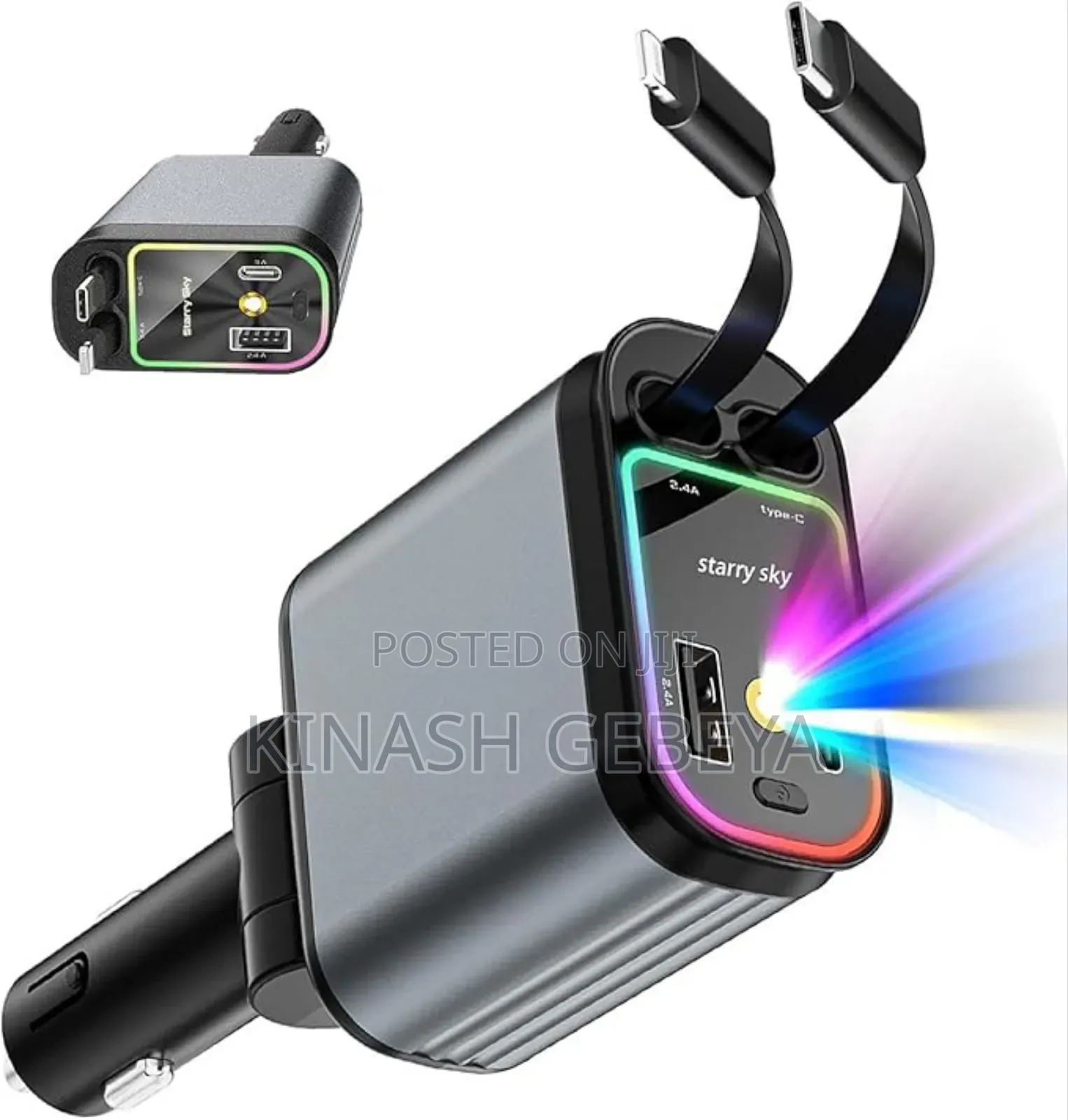 Fast Car Charger With Star Light
