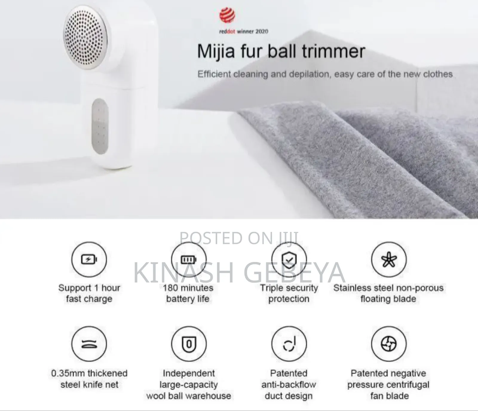 Xiaomi High Quality Portable Lint Remover(የልብስ ጥጥ ማንሻ)