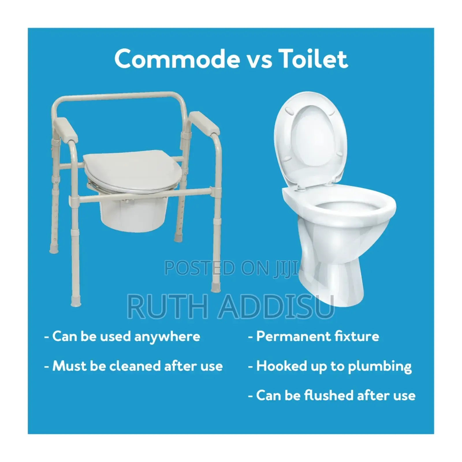 Commode And Raised Toilet Seat, Portable Toilet For Camping