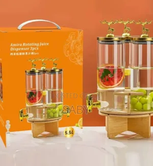 5.5 Leter Rotating Glass Dispenser Jar With Rack
