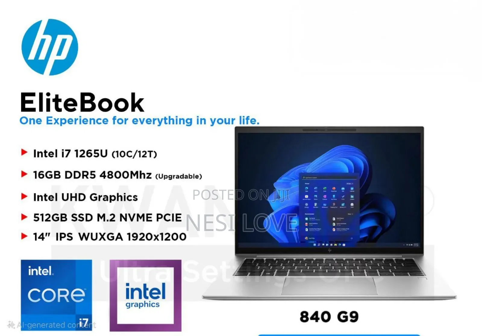 New Laptop HP EliteBook 840 G9 16GB Intel Core I5 SSD 512GB