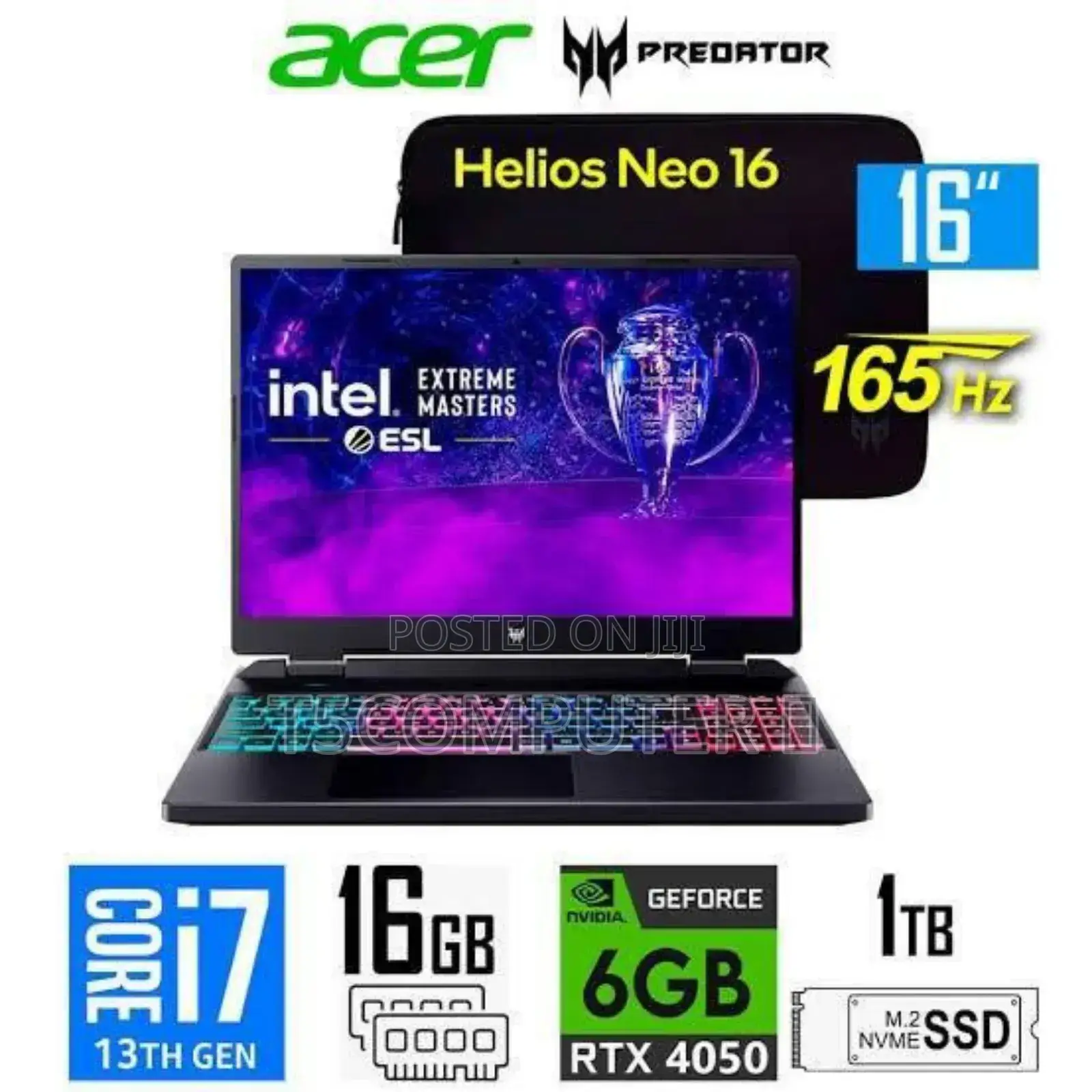 New Laptop Acer Predator Helios 16 16GB Intel Core I7 SSD 1T