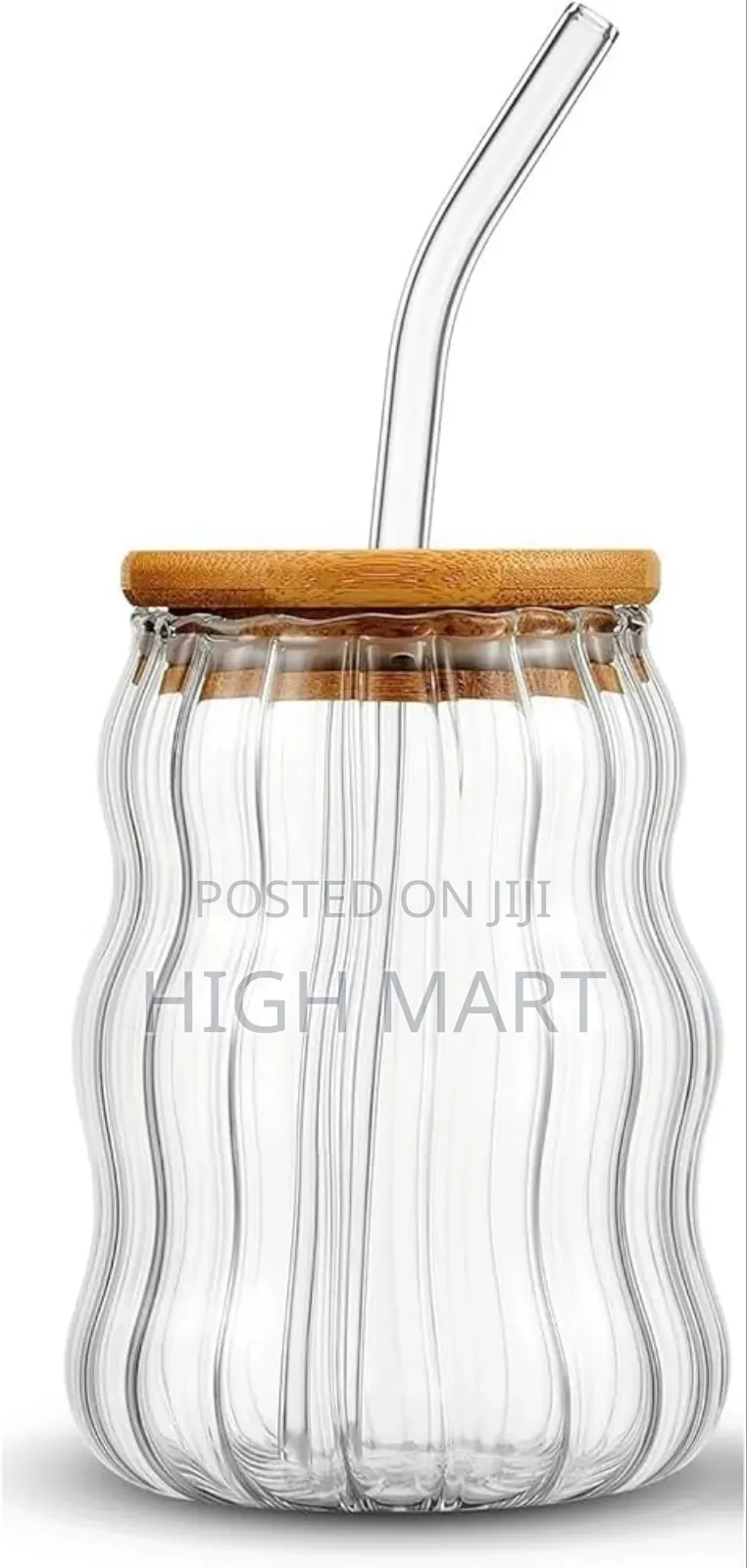 Glass Drinking Mug With Straw