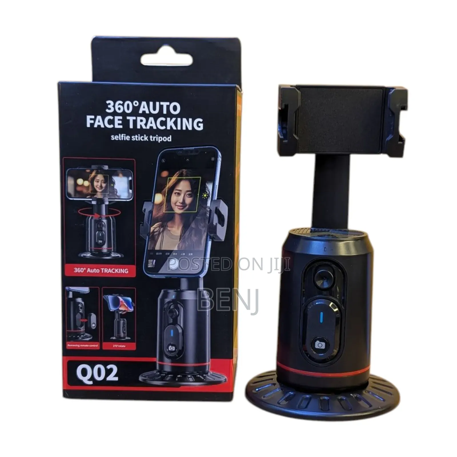 Q02 Auto 360 Smart Face Tracking Holder | Rc | Rechargable