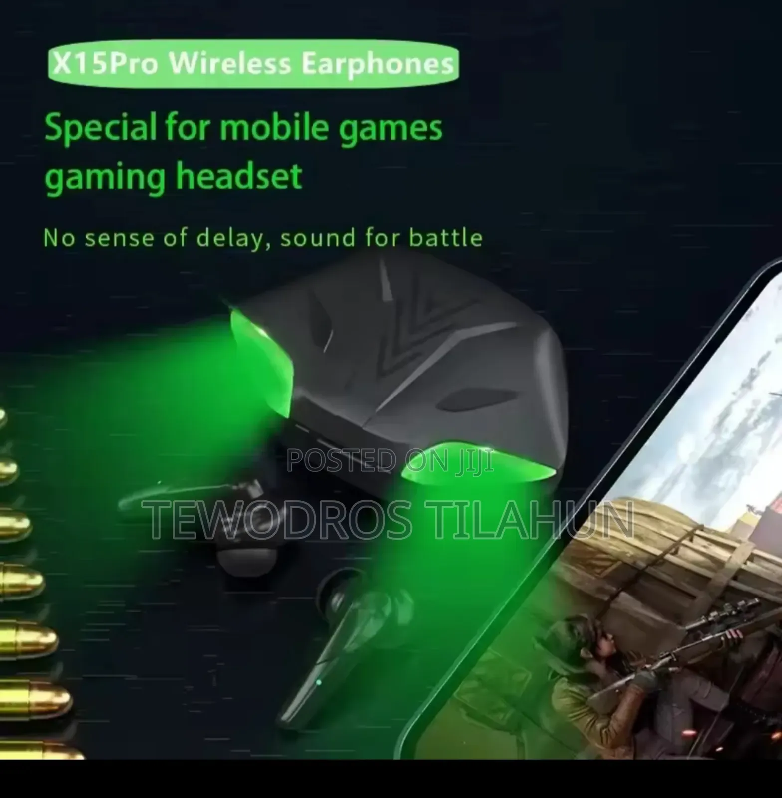 X15 Pro Gaming Wireless Bluetooth Stereo Earbuds