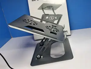 Photo - Adjustable Laptop Stand With Dual Cooling Fans - Yl-906