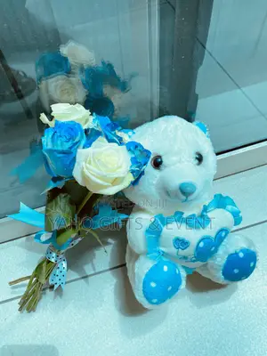 Blue Flower and Toy Gift