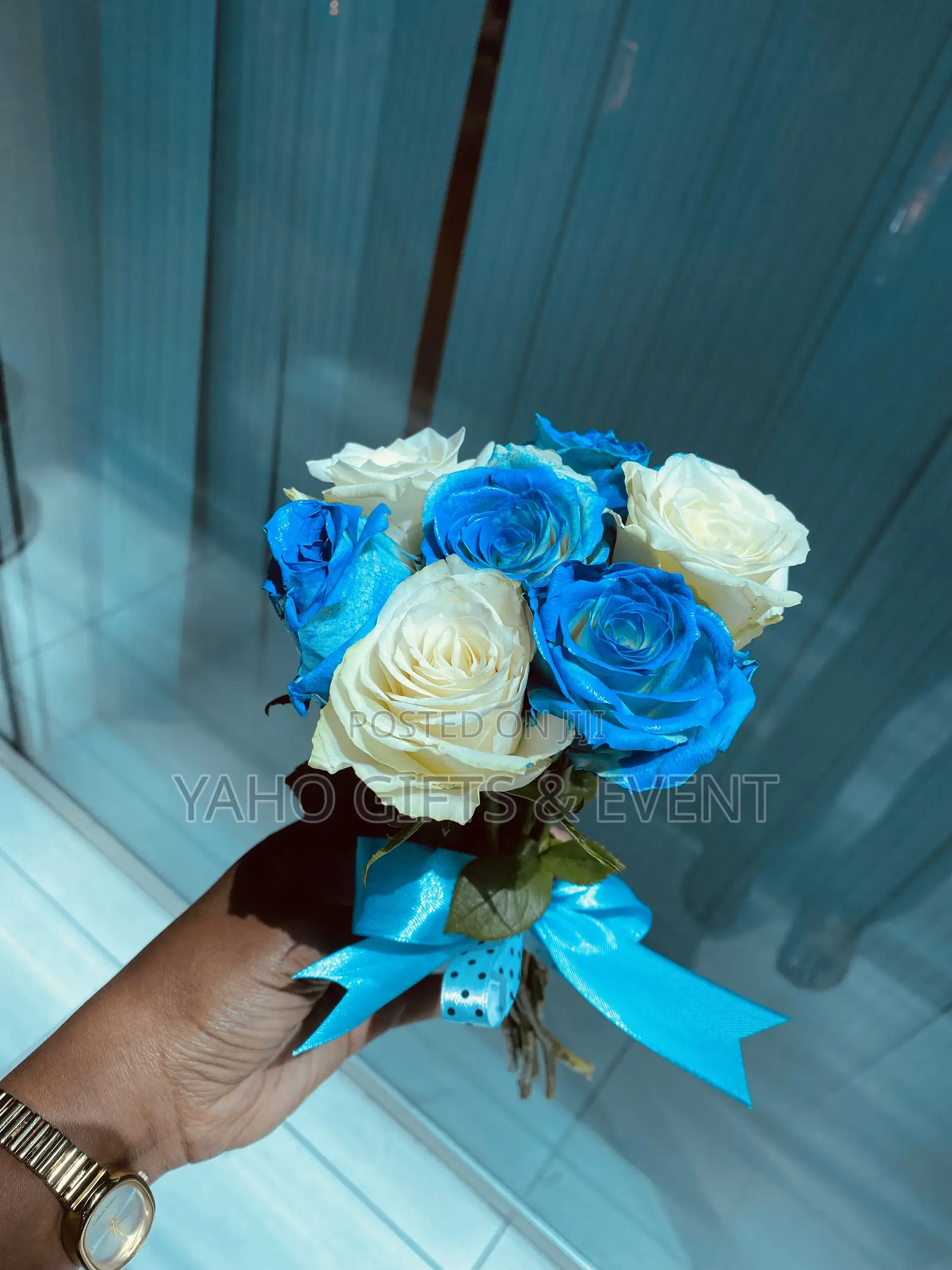 Blue Flower and Toy Gift