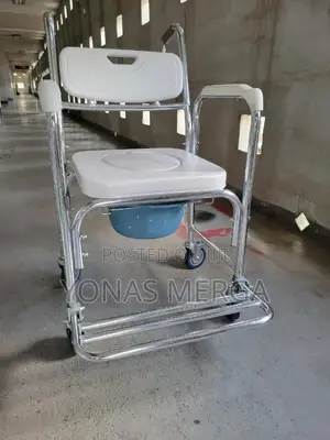 Toilet Chair/3-in-1 Bedside Commode, Elongated Seat, Gray