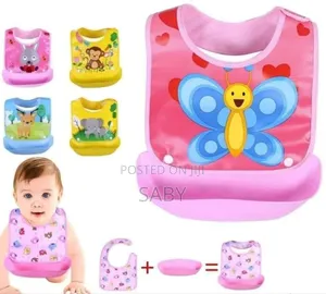 Photo - Baby Silicone Bag Waterproof Adjustable Feding Bibsaliva Bag