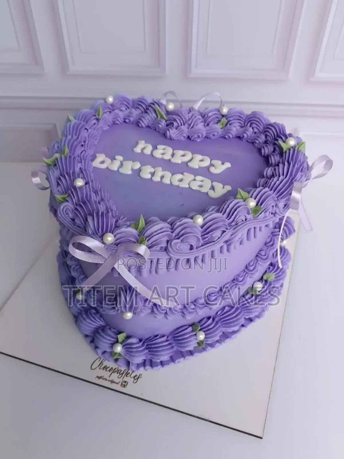 Purple Cake Heart Shape