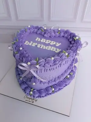 Purple Cake Heart Shape