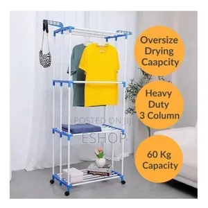 **4-Tier Hanging Clothes Stand – Saves Drying Time**