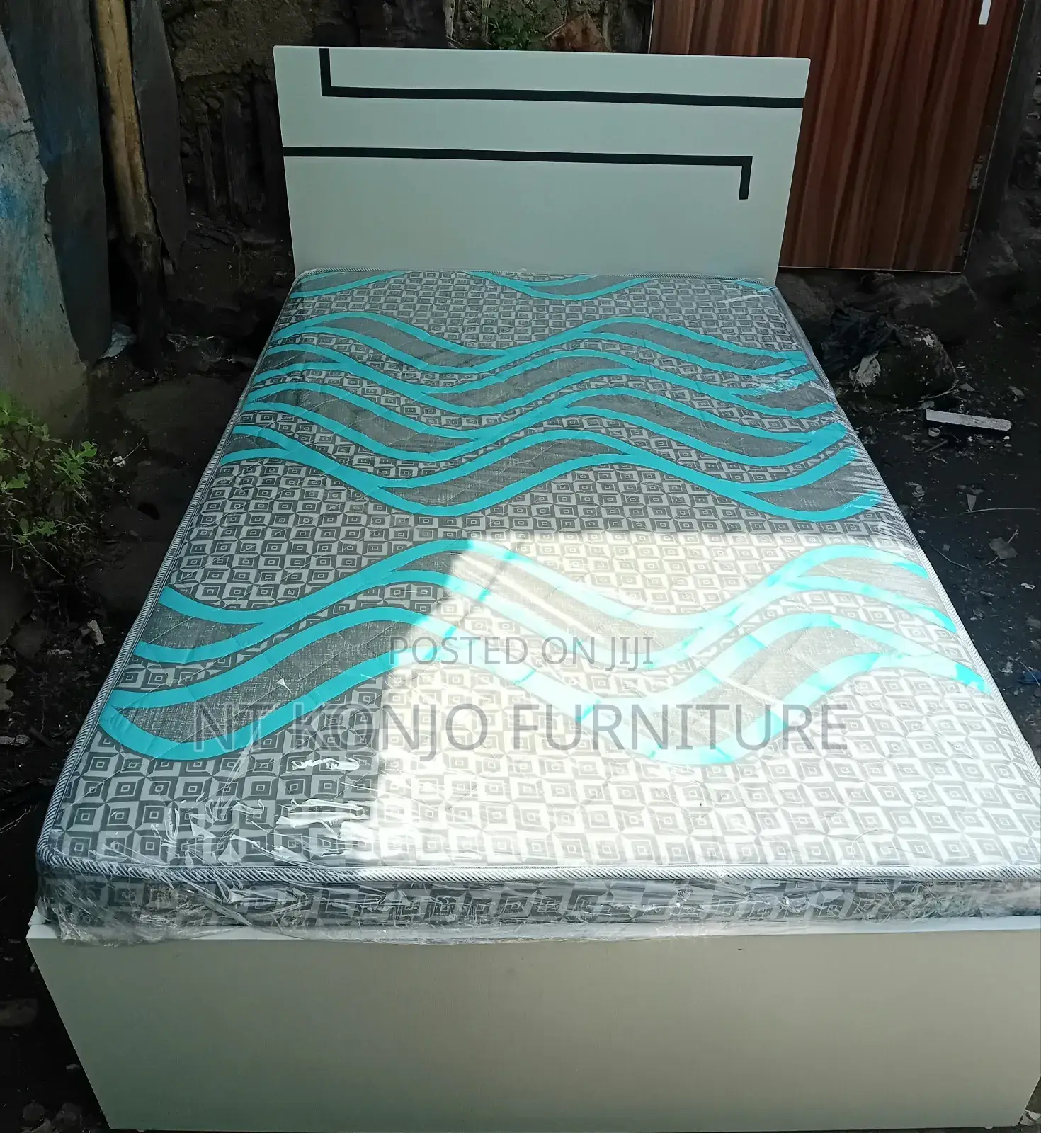 1.20 Meter Alga (አልጋ) ከፍራሽ ጋር