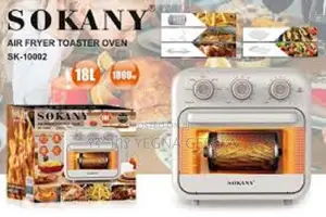 Sokany Sk-10002 Fryer + Oven 18 Liters 1800 Watts