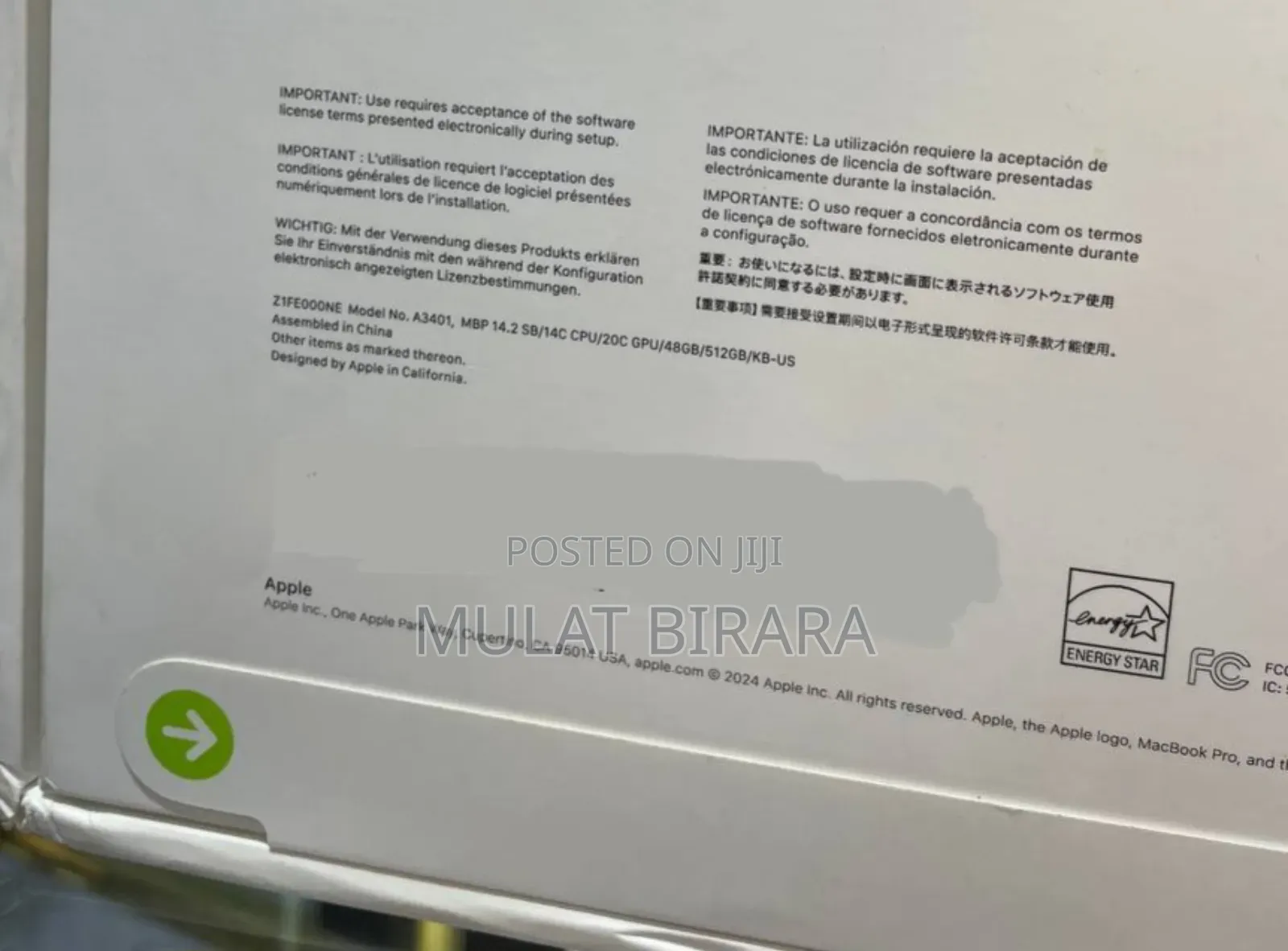 New Apple MacBook Pro 2024 M4 Max 14-Inch 48GB Apple M4 Pro SSD 512GB