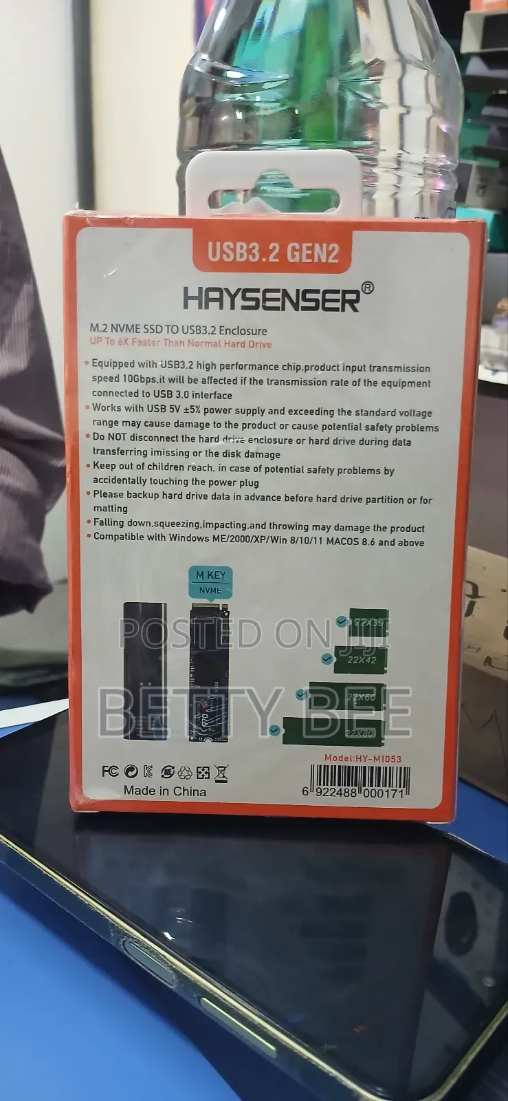 Enclosure Haysenser M.2 Nvme Ssd To Usb 3.2 Enclosure