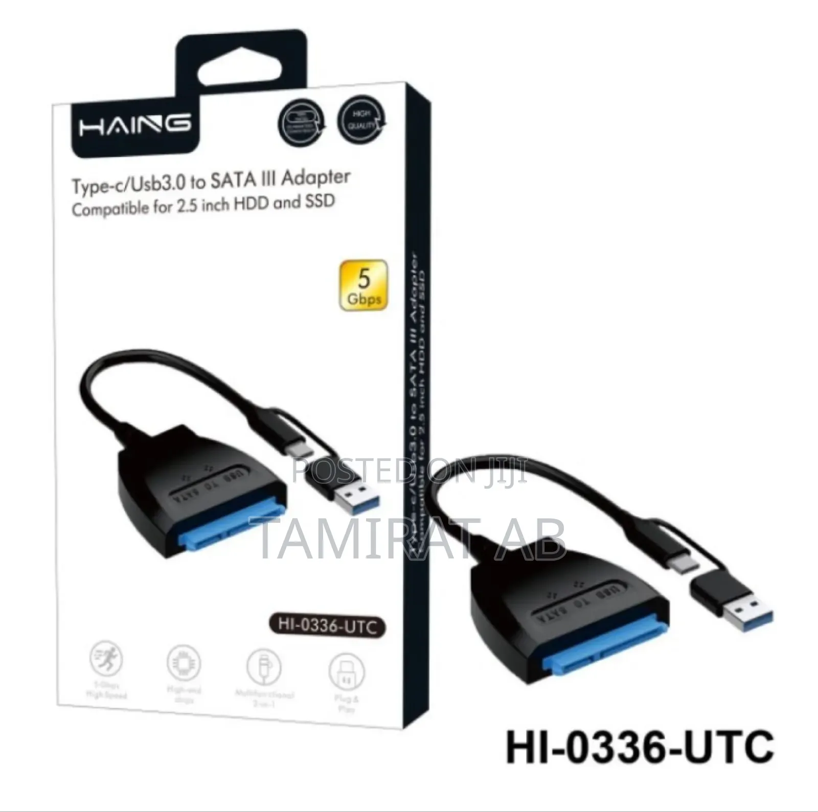 Haing Hi-0336-Utc Usb 3.0/Type-C to Sata Iii Adapter