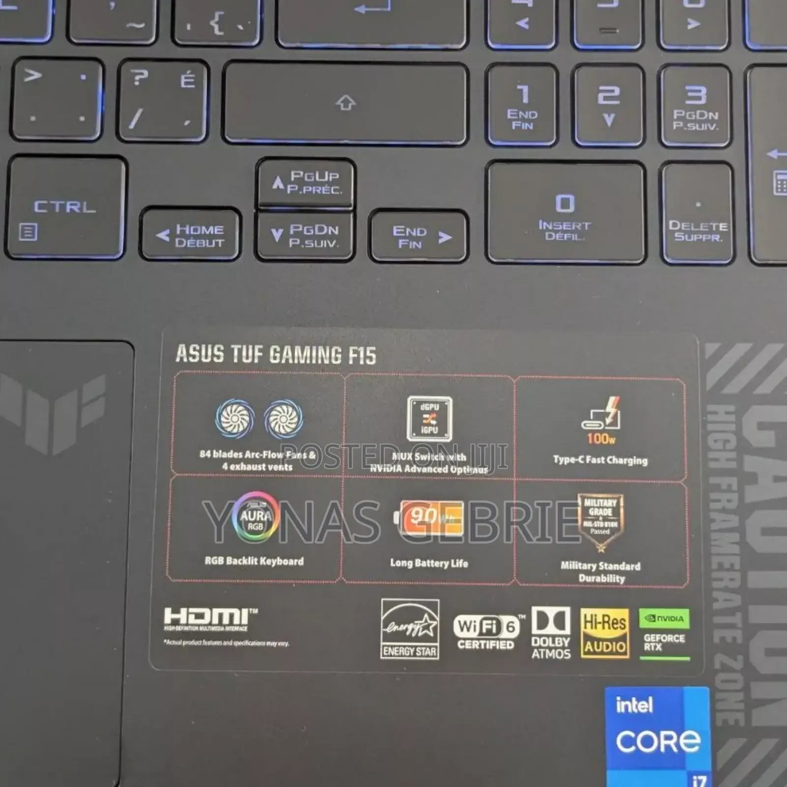 New Laptop Asus TUF Dash F15 16GB Intel Core I7 SSD 1T