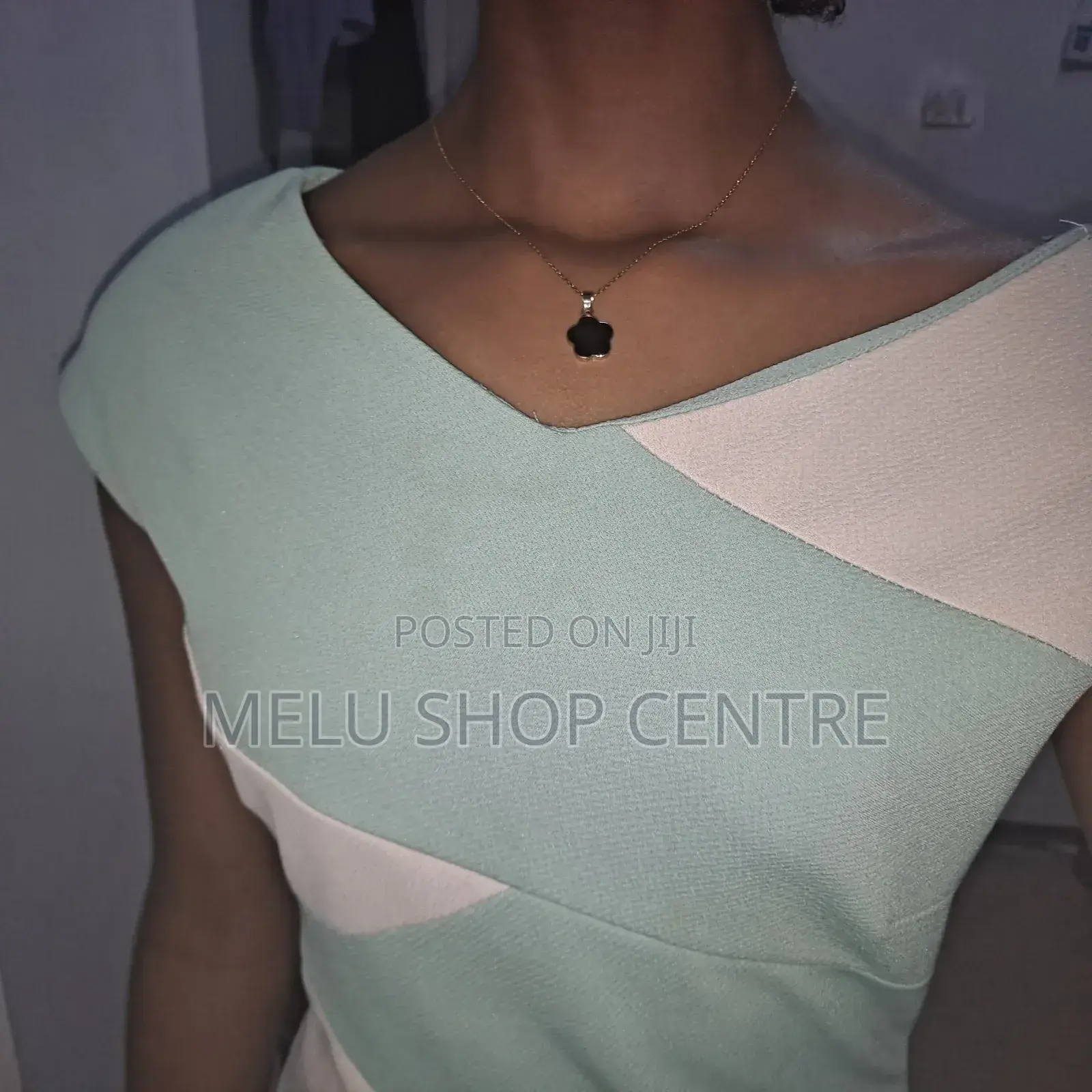 Mint Green and Cream Blocky Body Con