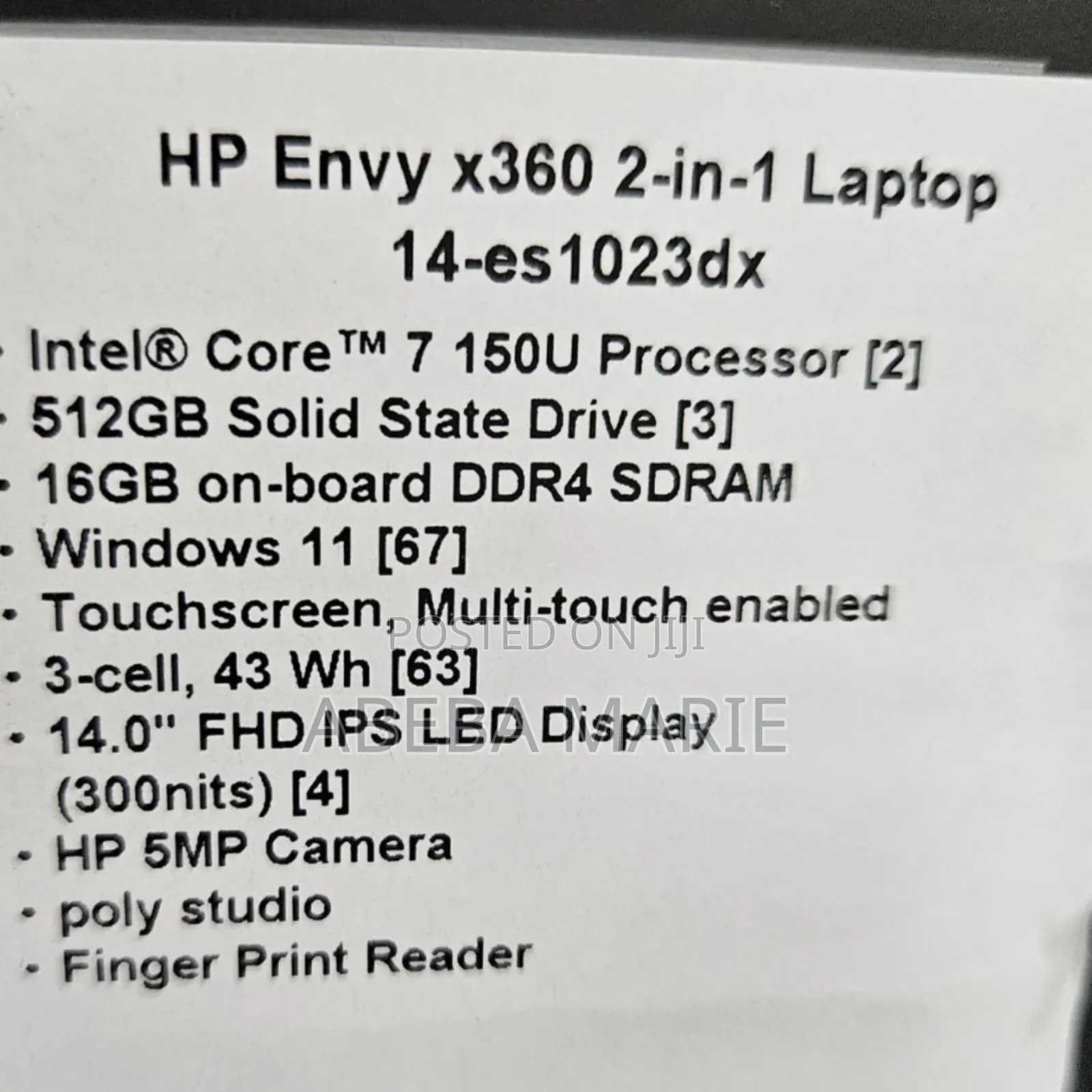 New Laptop HP Envy X360 16GB Intel Core Ultra 7 SSD 512GB