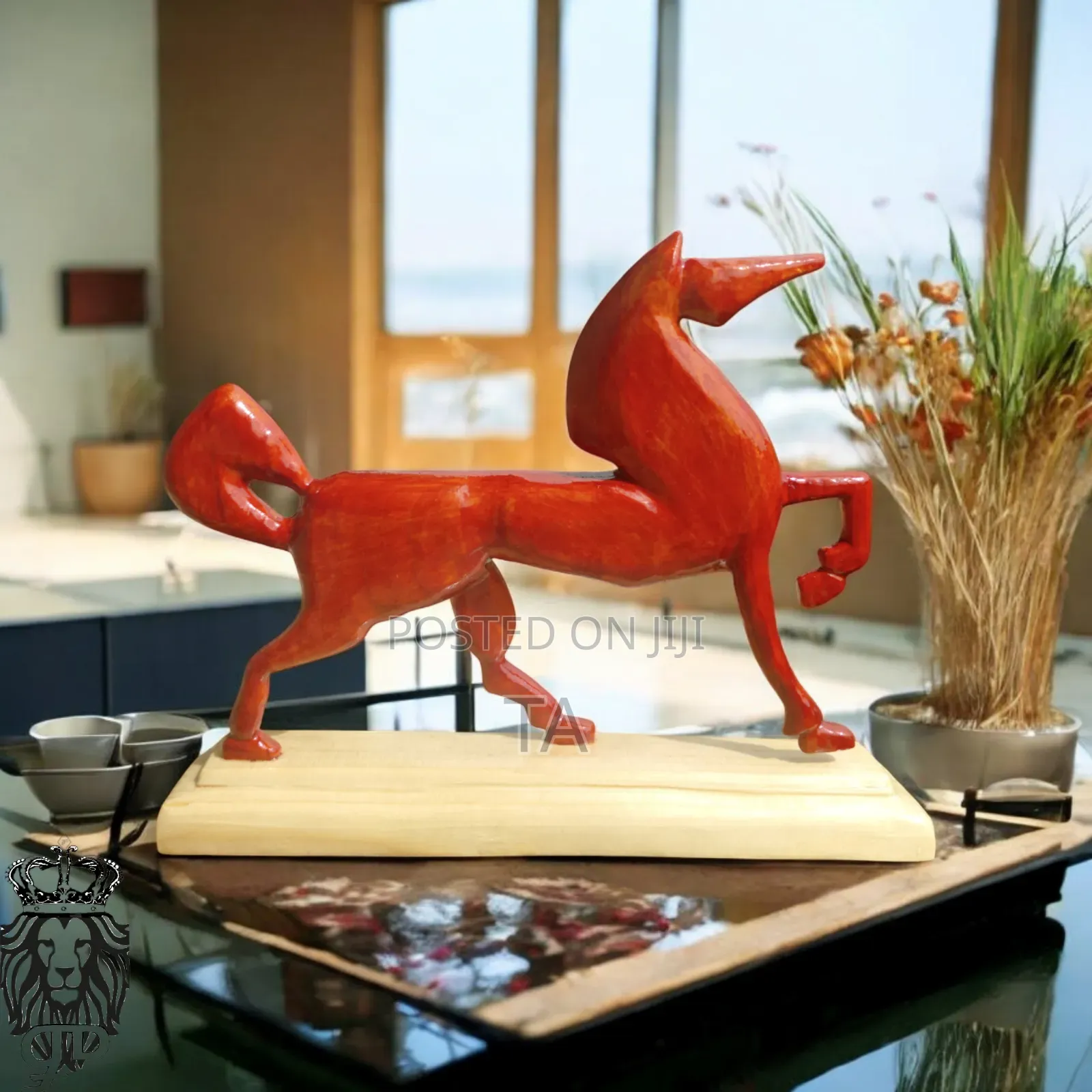 Decor Handcrafted Wooden Horse Sculpture*