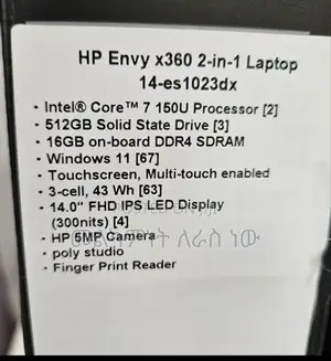 Photo - New Laptop HP Envy X360 16GB SSD 512GB
