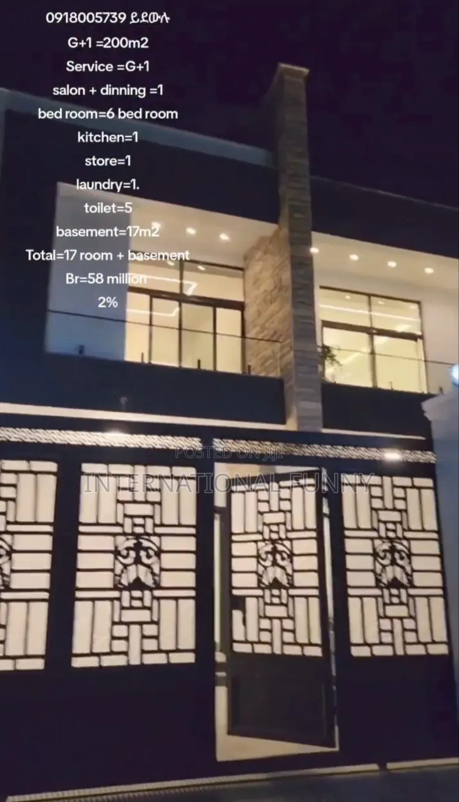 Furnished 6bdrm House in Lideta for sale