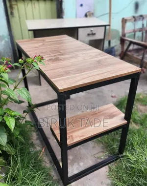 Photo - Study Table 100×50cm With Metal Frame